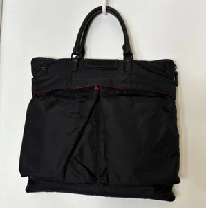 BURBERRY Sport Nylon & Leather Black Tote Bag W/Red Quilt Interior - NEW NO TAGS - Picture 1 of 12