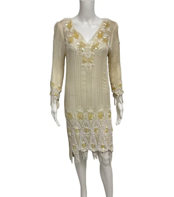 Vestido de cóctel vintage Nagpal para mujer formal con cuentas lentejuelas talla M Foto 1 de 4