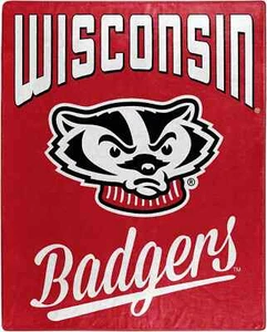 Northwest NCAA Wisconsin Badgers Silk Touch Throw Blanket 50" x 60" New - Picture 1 of 5