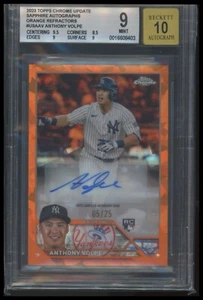 2023 Topps Chrome #USA-AV Anthony Volpe Sapphire Autographs Orange BGS 9 #/25 - Picture 1 of 2