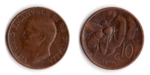 1930 Vittorio Emanuele III Cent 10 Biene Kupfer diskret Mehrfachverkauf - Bild 1 von 1