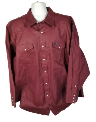 Camisa Wrangler Western 3XB Manga Larga Perla A Presión Abotonada Nueva Con Etiquetas Nos (I4) Foto 1 de 4