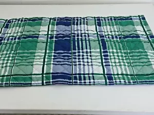 Home Accent Turnstyles 1 Copricuscino King Trapuntato Verde Blu Bianco Plaid 20x36" - Foto 1 di 12