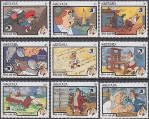 GRENADA # 1771-9 DISNEY STAMPS CELEBRATING WORLD STAMP EXPO '89 in WASHINGTON - Picture 1 of 1