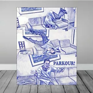 Framed The Office Michael Scott Hardcore Parkour Funny Art Dunder Mifflin Gift - Picture 1 of 3