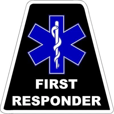 Black FIRST RESPONDER HELMET TETS TETRAHEDRONS HELMET STICKER  EMT REFLECTIVE - Image 1 of 3