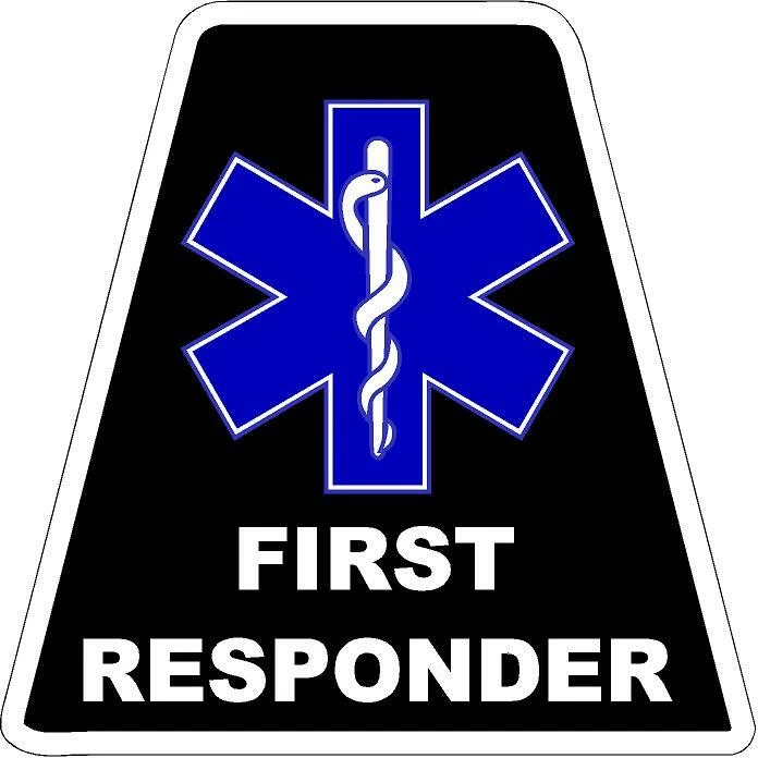 Black FIRST RESPONDER HELMET TETS TETRAHEDRONS HELMET STICKER  EMT REFLECTIVE - Image 1 of 3