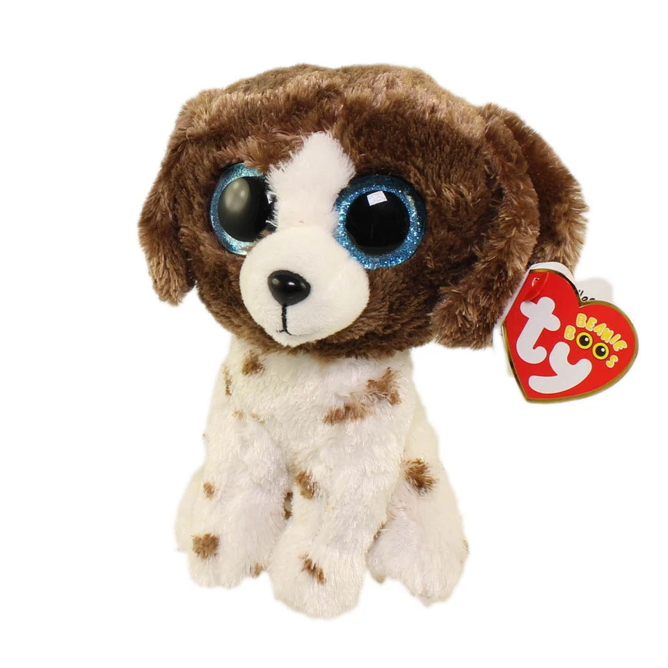 TY Beanie Boos - MUDDLES the White & Brown Spotted Dog (Glitter) (6 inch) MWMTs - Image 1 of 1
