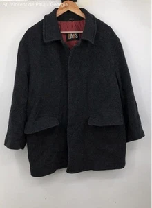 Daks Gray Vintage 100% Wool Knit Satin Lined Overcoat Korean Heavyweight -Size L - Picture 1 of 10