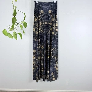 Black Milk Size XS Skirt SAMPLE Maxi Black Gold Celestial Astrology - Picture 1 of 5