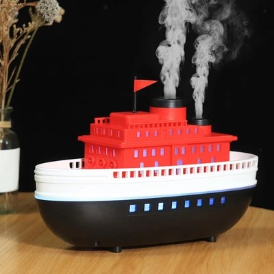 Boat Model Essential Oil Diffuser Flame Air Humidifier for Hotel and Living Room - Image 1 of 4