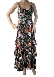 Abercrombie & Fitch Ruffle Floral Drama Tiered Maxi Dress Women's Size XSP - Picture 1 of 9