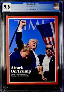 CGC 9.6 ATTACK ON TRUMP TIME Magazine August 5, 2024 - Iconic Fist Pump Cover! - Picture 1 of 4