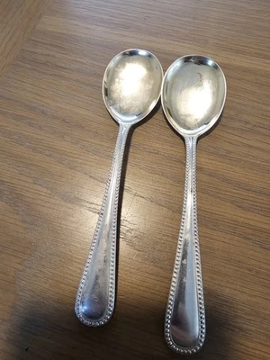 "Par de 5 cucharas de 5/8"" plata .800 50 gramos B monograma en la parte posterior, vale la pena echarle un vistazo! Foto 1 de 4