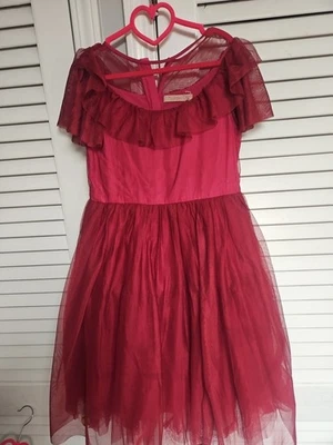 Mini Boden Girls 9-10 Fushia Embroidered Tulle Dress - Image 1 of 3