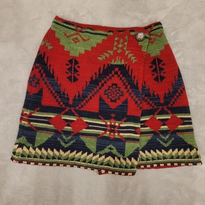 Ralph Lauren Women's Skirt Aztec blanket pattern western girls sz 12-14 L Navajo - Image 1 of 4