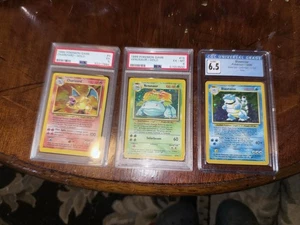 1999 Pokémon Base Set Graded Holo Trio Charizard Blastoise Venusaur WOTC - Picture 1 of 1