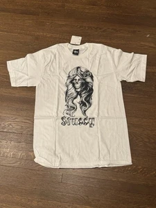 Rarissima camicia bianca Stussy capelli e teschio anni 2010 nuova con etichetta vintage DS Medium - Foto 1 di 4