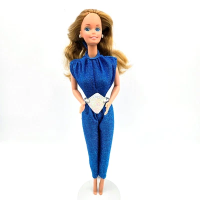1983 Fabulous Fur Barbie Doll Blue Jumpsuit Belt Mattel 7093 Read Foto 1 de 4