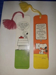 Lot Of 2) 1958 PEANUTS Snoopy  Tassel Paper Bookmarks United Feature Syndicate - Picture 1 of 11