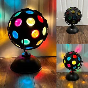 Vintage Disco Ball 19” Large Multi Color Spinning Rotating Revolving Tested RARE - Picture 1 of 15