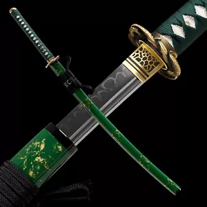 Handmade Japanese Samurai Sword Katana T10 Clay Tempered Steel Razor Sharp - Picture 1 of 15