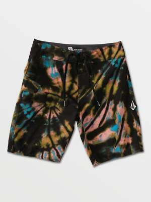 Volcom Boy's 28/16 Mod Distraction Board Shorts Black Blue Tie Dye - Image 1 of 2