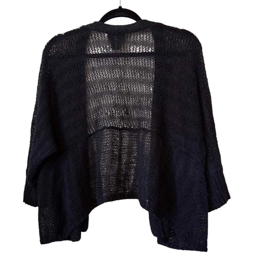 Cárdigan abierto tejido suelto mezcla lino negro Lane Bryant talla 14/16 carrera, informal Foto 1 de 4