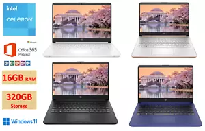 2024 HP Laptop Computer 14" HD Notebook Intel Celeron 16GB RAM 320GB Storage - Picture 1 of 27