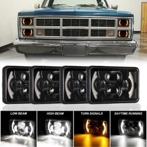 4x 4x6" LED Headlight Hi/Lo Sealed DRL For GMC C1500 2500 3500 K1500 K2500 Truck - Picture 1 of 10