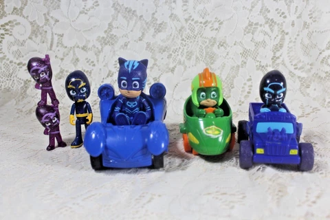 PJ Masks Lot Catboy Blue Car Vehicle Gekko Action Figures Toys Poseable! 7 items Cover
