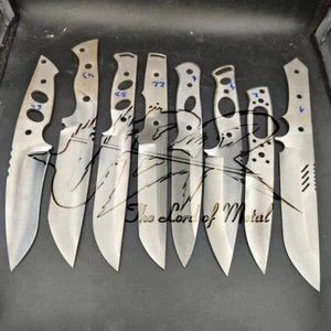 LOT OF 8 CUSTOM HANDMADE CARBON STEEL BLANK BLADES FOR KNIFE MAKING SUPPLIES - Picture 1 of 1