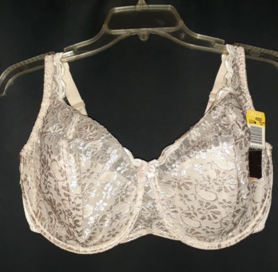 NEW OLGA Size 40DD Bra Beige 35017 Shimmerlace Floral Underwire - Image 1 of 4