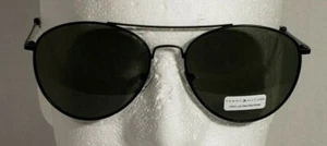NEW men's TOMMY HILFIGER TH Reign black aviator sunglasses - Picture 1 of 8