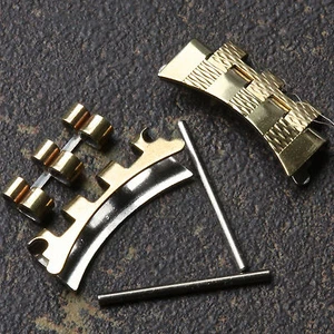 NSA band gold plate ends curved 18mm original vintage Zenith watch band NOS part - Picture 1 of 3