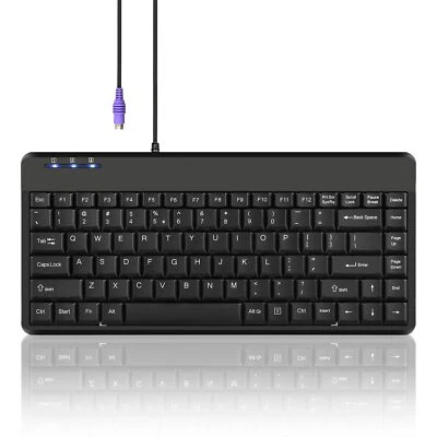 Mini teclado PERIBOARD-409P con cable PS2, negro, diseño en inglés de EE. UU. Foto 1 de 4