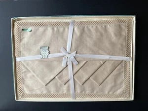 NwT Linen Placemat Napkin Set 8 pc Vintage Ireland Shamrock Original Box - Bild 1 von 7
