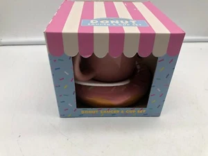 Sunday Morning Ceramic Boxed 16oz Donut Saucer & Coffee Mug Set AA01B61001 - Picture 1 of 11