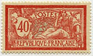 FRANCE STAMP TIMBRE YVERT N° 119 " TYPE MERSON 40c ROUGE ET BLEU " NEUF xx LUXE - Foto 1 di 1