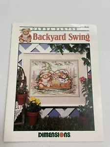 Dimensions Backyard Swing Dawna Barton 190 Bears Cross Stitch Pattern Book - Picture 1 of 3