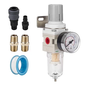1/4"NPT Compressed Air Filter Regulator Combo Air Compressor Water Separator - Picture 1 of 7