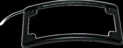 Custom Dynamics Black 4 x 7 Curved LED Motorcycle License Plate Frame for Harley - Image 1 of 4