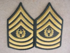 Sargento Mayor del Comando del Ejército de los Estados Unidos E-9 CSM Clase A VERDE Parche Militar Rango Auténtico - Imagen 1 de 1