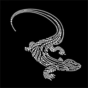 Tribal lizard diamante fashion transfer decal tattoo easy iron on t-shirt motif - Picture 1 of 6