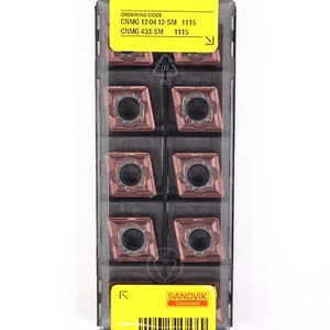10 SANDVIK CNMG 120412-SM - Grade 1115 CNC Lathe Coated Carbide Turning Inserts - Picture 1 of 13