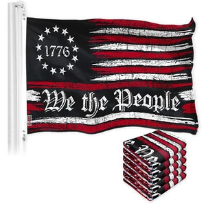 G128 5 Pack: We the People American Flag 3x5 Ft Printed 150D Polyester - Picture 1 of 5