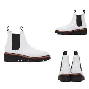 NIB $525 Rag & Bone Taryn Chelsea Leather Wedge Boot In White Size: 39(US 9) - Picture 1 of 7