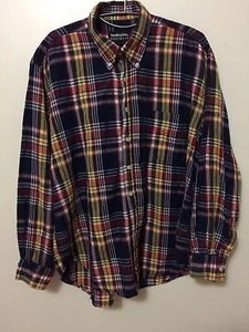 Horizon Menswear Long Sleeves Shirt Blue Yellow Green Red Sz L - Picture 1 of 5