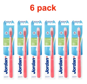 6 x  JORDAN CLEAN SMILE  Toothbrush, medium soft - Picture 1 of 2