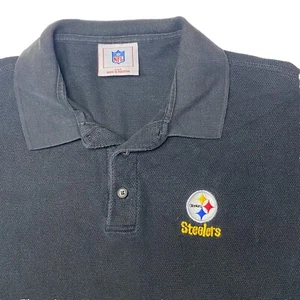 NFL Pittsburgh Steelers Polo Men's VF IMAGEWEAR Shirt Large Black L - Picture 1 of 18